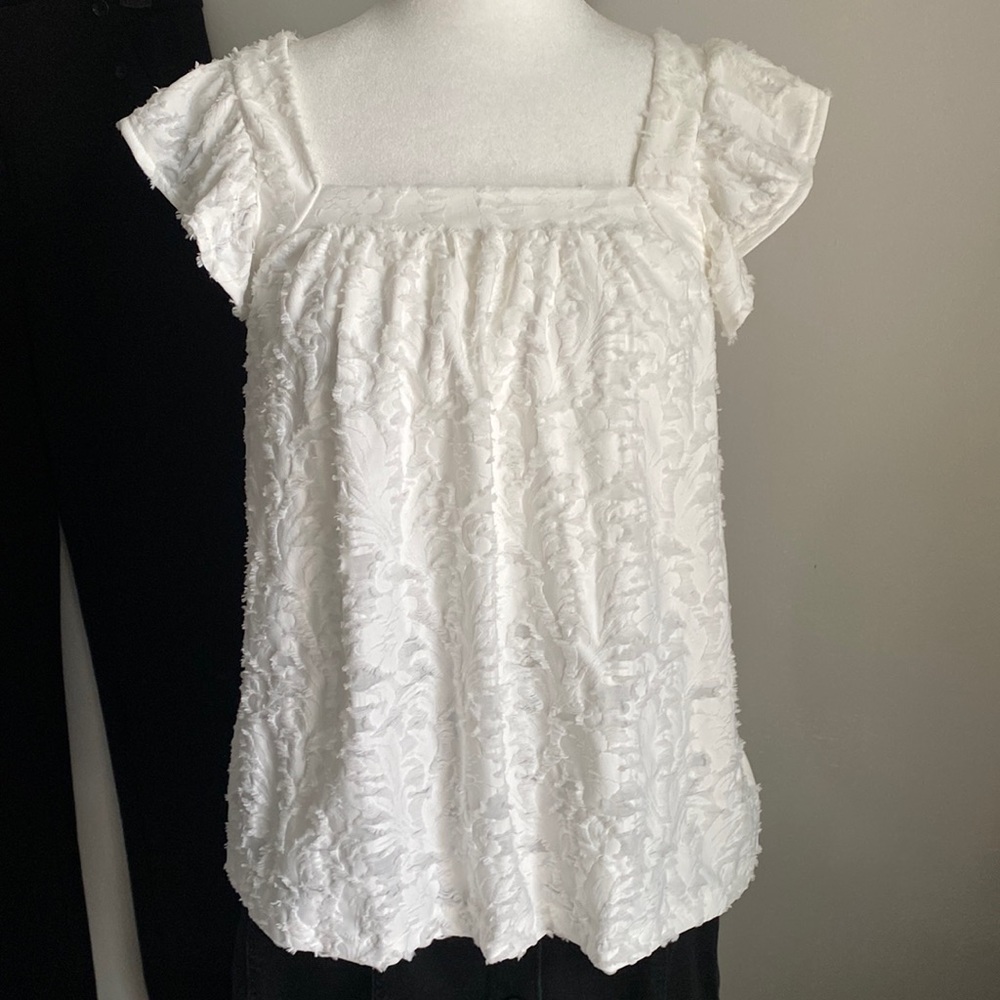 LC Lauren Conrad White Textured Tank Top